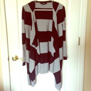 Black and gray striped cardigan hoodie!