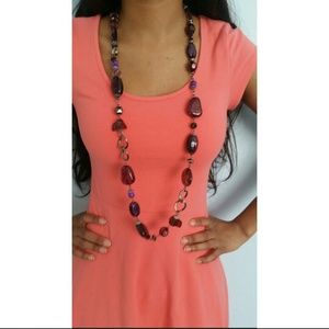 Beautiful purple stone necklace and earrings set