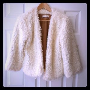 White fur coat