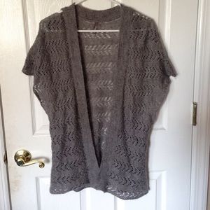 Short sleeve knit sweater (gray)