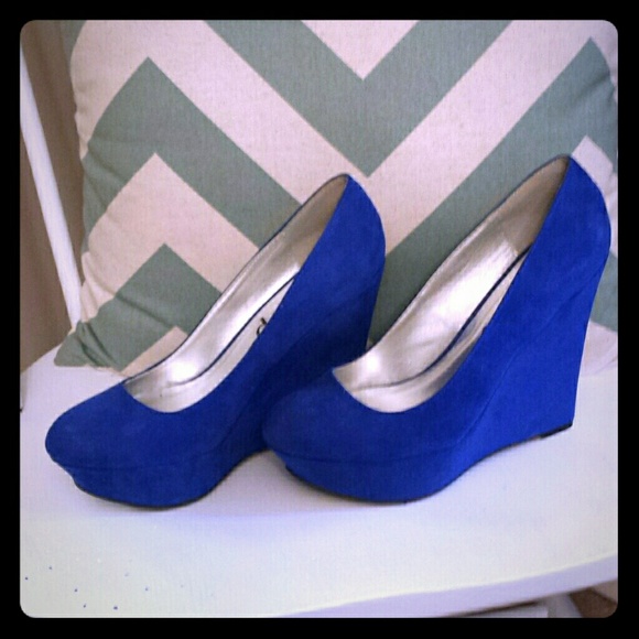 Royal Blue Wedges