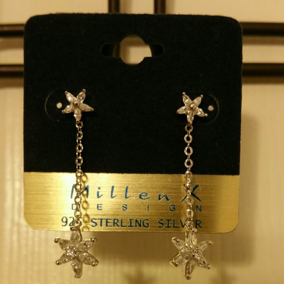 Sterling silver flower earrings