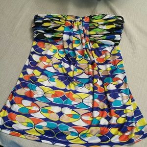 Karlie Multi-colored Strapless Blouse