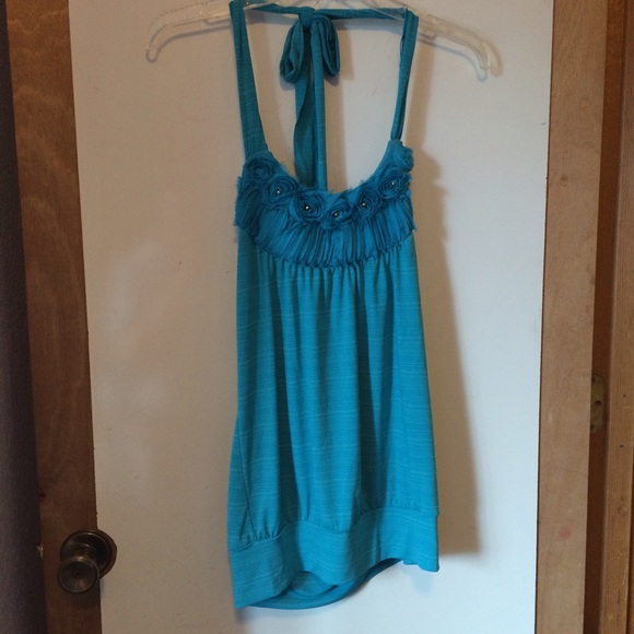 Blue halter top