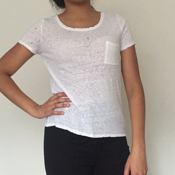 Ripped white shirt sleeve
