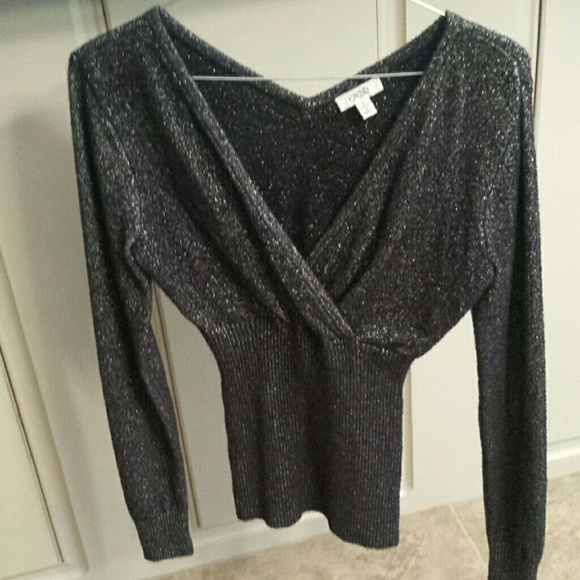 Black & Silver long sleeve dressy sweater