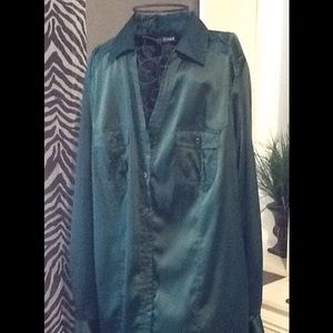Lane Bryant Green silk like shirt. Size 18/20