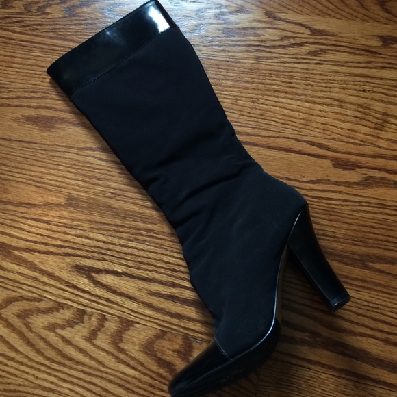 Tahari fabric and patent boots - Picture 4 of 4