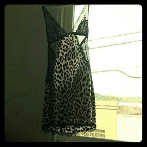 Victoria Secrets cheeta/ silk nighty.