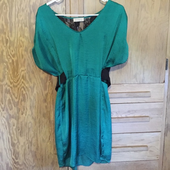 Emerald Green Dress with Lace Back