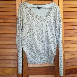 Patterned zip up sweater