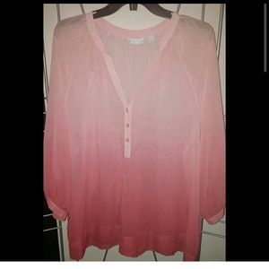 Pink ombre sheer top