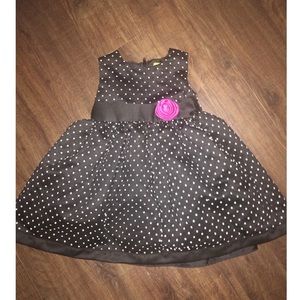 Adorable toddler black dress with polka dots