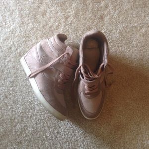 Taupe sneaker wedge