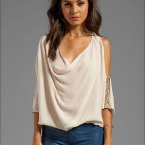 Haute Hippie cold shoulder blouse.