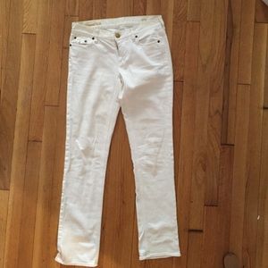 J Crew matchstick white jeans. Size 27s.
