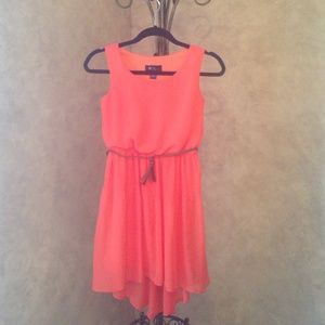 Coral high low dress