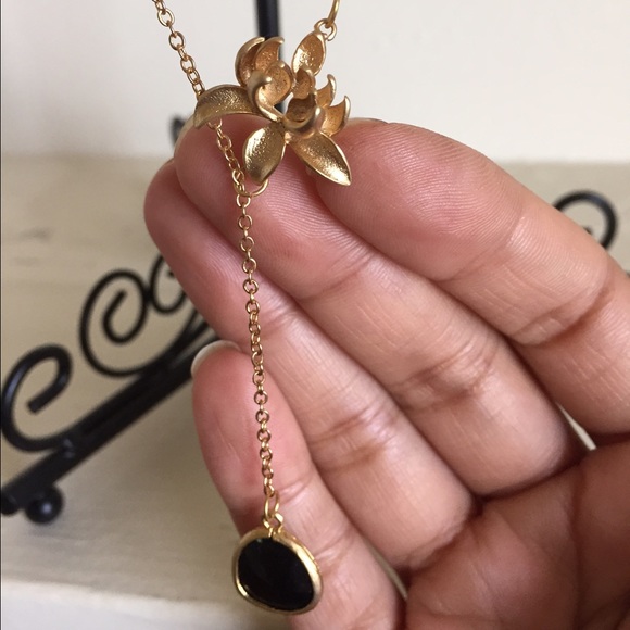 Lotus Lariat Necklace