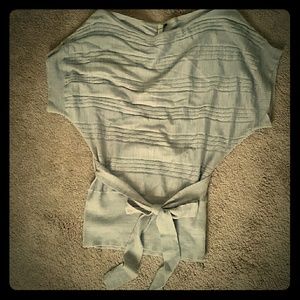 Grey Top with Waist Tie