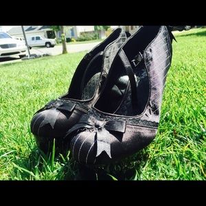 Pleasure Pinstripe Cosplay Platform Heels