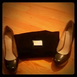 Giorgio Armani makeup clutch and highheels
