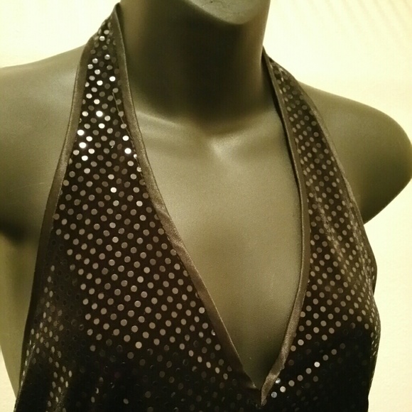 Black Velvet Halter Top