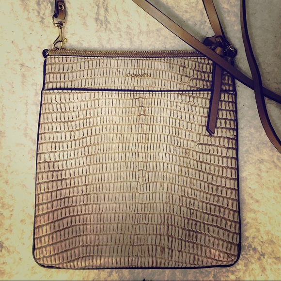 Coach taupe cross body bag
