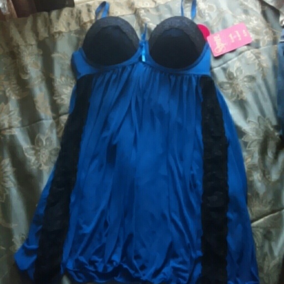 Royal blue & black lingerie