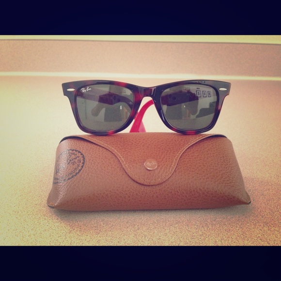 Ray-Ban Accessories | Red Rayban Wayfarer Sunglasses With