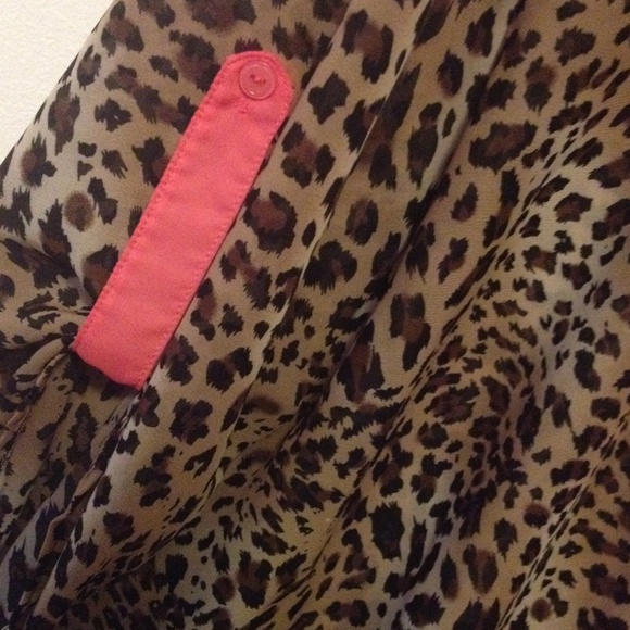 Sheer cheetah shirt with pink embellishing. - Picture 2 of 3