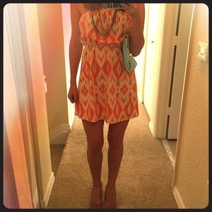 Strapless Print Dress