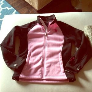 North face pink and black fleece