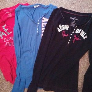 Bundle of 3 Aeropostle long sleeve shirts