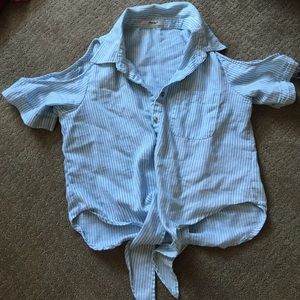 Shirt boho pin striped cropped