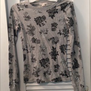 Forever 21 Floral Print Waffle Shirt