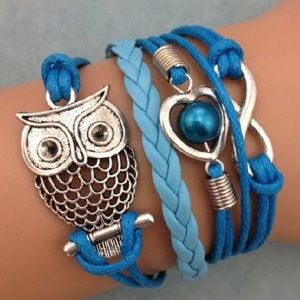 Infinity Owl Heart Pearl Bracelet
