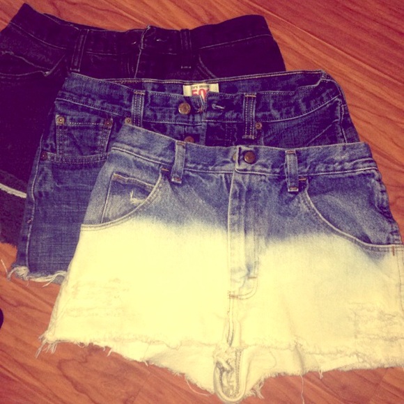 High waisted jean shorts