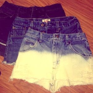 High waisted jean shorts