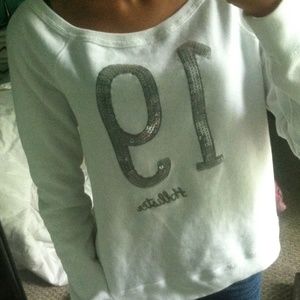 White Hollister Loose Fit Crew Sweatshirt Small