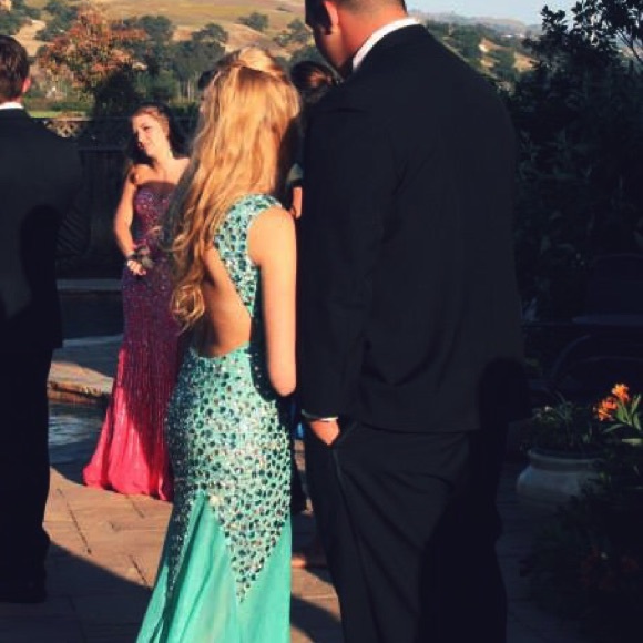 Aqua prom dress