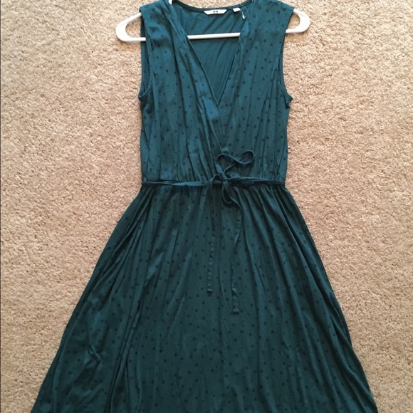 Faux wrap v-neck dress