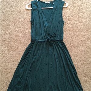 Faux wrap v-neck dress