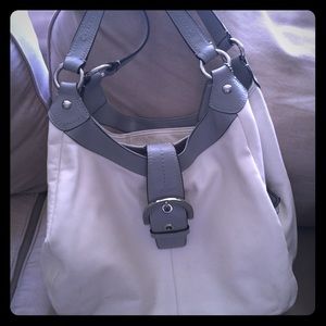 Coach Shoulder Bag white with grey trim