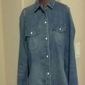 J Crew denim snap shirt