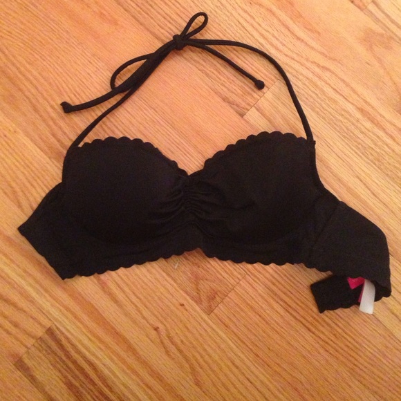 Victoria's Secret Black Scalloped Bikini Top