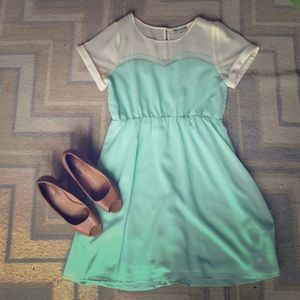 Annabella Sweetheart Mesh Top Dress - Size Medium