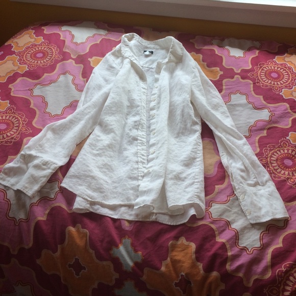White linen shirt from J. Crew