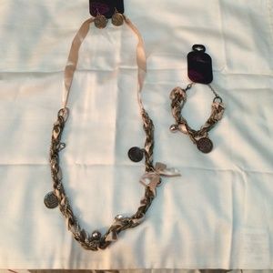 Long statement necklace & bracelet set