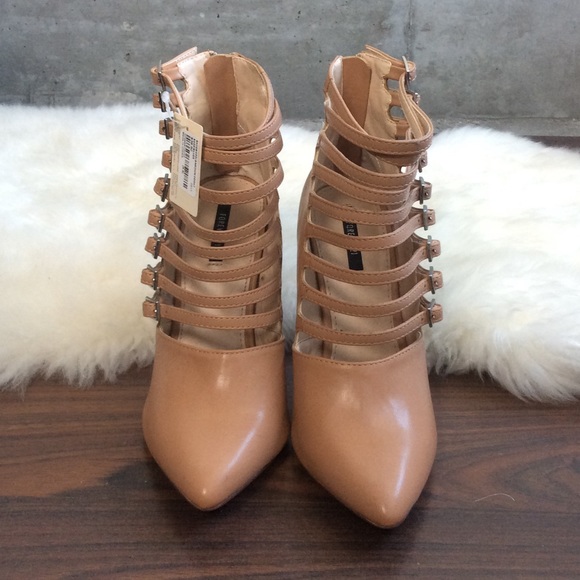 Strappy nude heels
