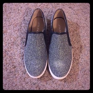 Metallic slip on sneakers